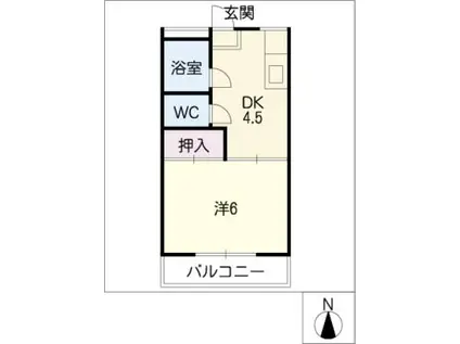 リーブル川名(1DK/1階)の間取り写真
