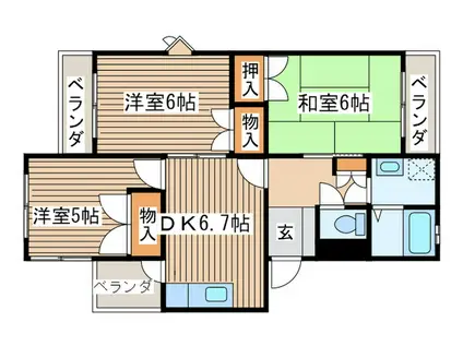ハイツミチマ(3DK/2階)の間取り写真