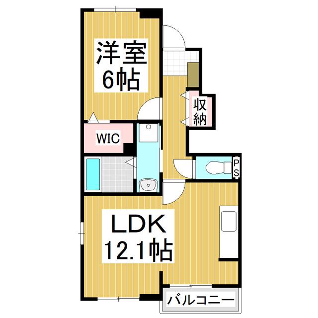 ベルイリーデ B(1LDK/1階)の間取り写真