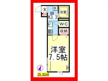 AF イリマコート(1K/2階)の間取り写真