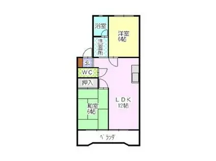 シャトー芝(2LDK/2階)の間取り写真