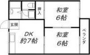 乾ハイツ B棟(2DK/2階)の間取り写真