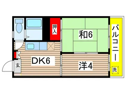 第三関根ビル(2DK/2階)の間取り写真