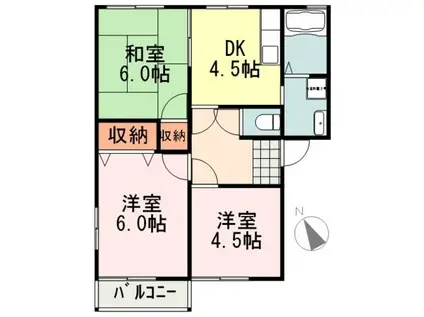 ベイフィオーレ(3DK/1階)の間取り写真