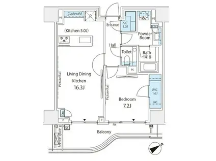 パークコート南青山三丁目(1LDK/3階)の間取り写真