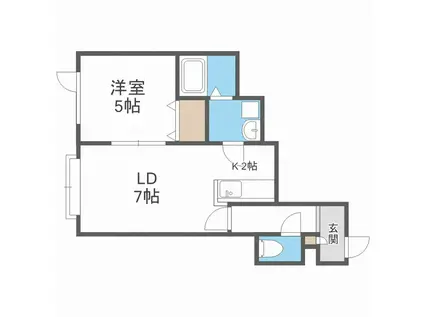 エルズカーサIII(1LDK/2階)の間取り写真