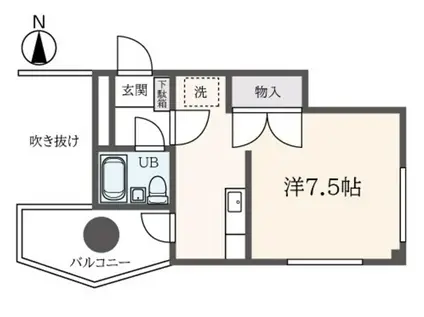 ビューラー堀之内(ワンルーム/3階)の間取り写真
