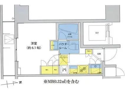 アジールコート北品川(1K/3階)の間取り写真