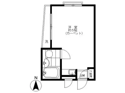 ハイシティ 北千束(ワンルーム/2階)の間取り写真