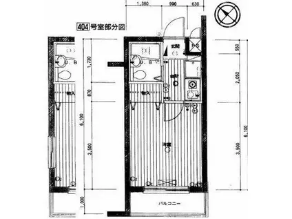 パークウェル田園調布(1K/4階)の間取り写真