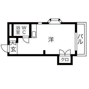 オーキッドコート垂水(ワンルーム/3階)の間取り写真