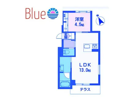 ブランニューデイ(1LDK/1階)の間取り写真