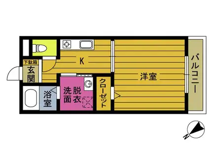 ルミナスNNV(1K/1階)の間取り写真