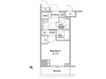 コンフォリア両国DEUX(1K/5階)の間取り写真