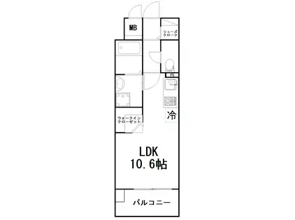 ノールエスト(ワンルーム/5階)の間取り写真