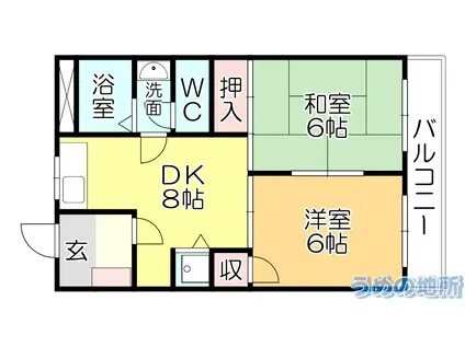 サンフィールド(2DK/1階)の間取り写真