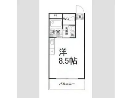 エコハイツ高砂駅前(ワンルーム/2階)の間取り写真