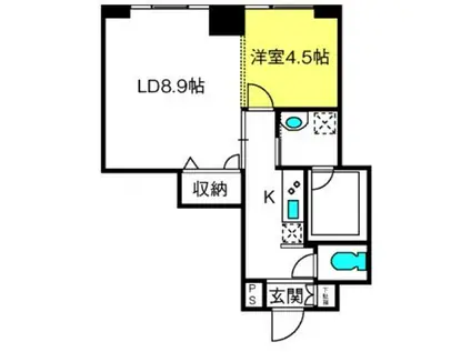 AXIS桜木町(1LDK/6階)の間取り写真