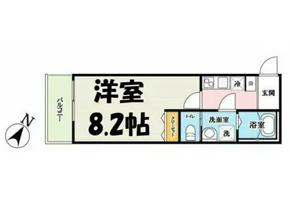 キャメル東川口2丁目(1K/1階)の間取り写真