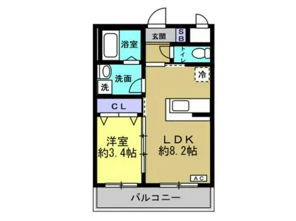 アビィターレ大石(1LDK/3階)の間取り写真