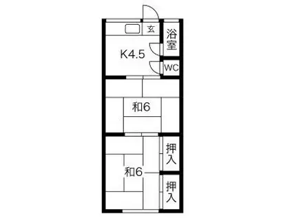 新栄荘(2DK/1階)の間取り写真