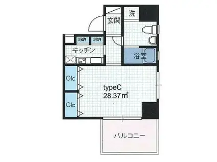 LES-CHAMPS深川(1K/5階)の間取り写真