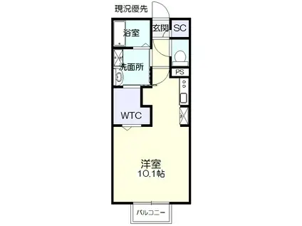 グランセナ南田町(ワンルーム/2階)の間取り写真