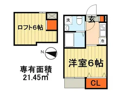フィオーレ(ワンルーム/1階)の間取り写真