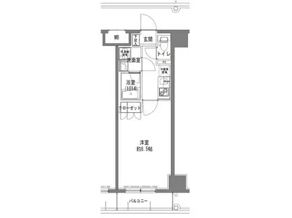 TLRレジデンス大鳥居(1K/3階)の間取り写真