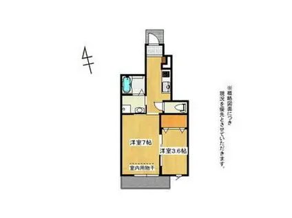 ISG富久山(1SK/1階)の間取り写真