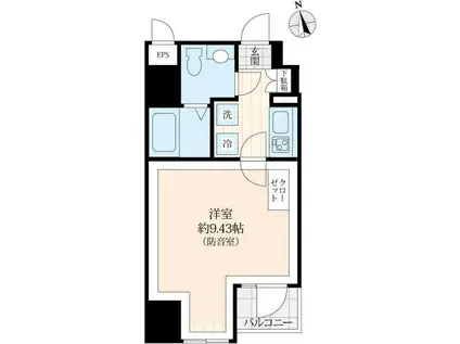 ラシクラスLAZO GINZA-イースト(1K/6階)の間取り写真