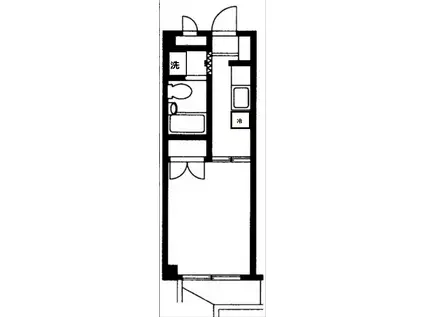 ブルーハイネス落合(1K/1階)の間取り写真