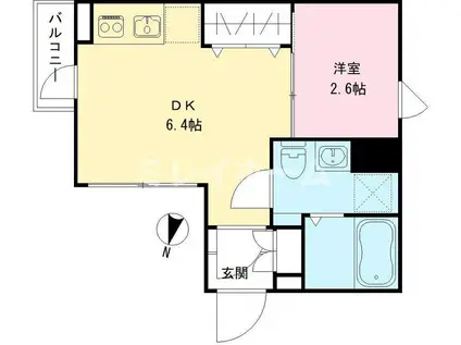 RAMII池上(1DK/2階)の間取り写真