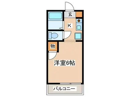 ノバビュー元町(1K/2階)の間取り写真