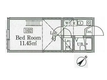 パレス中台(1K/1階)の間取り写真