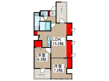 PJ TREE NEST(2LDK/5階)の間取り写真