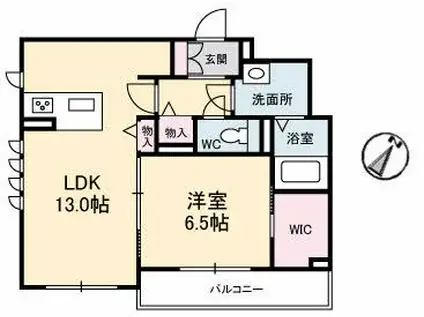 ラルーチェM(1LDK/2階)の間取り写真