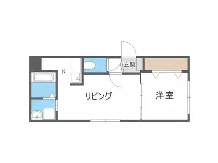 グランパーク麻生(1LDK/2階)の間取り写真