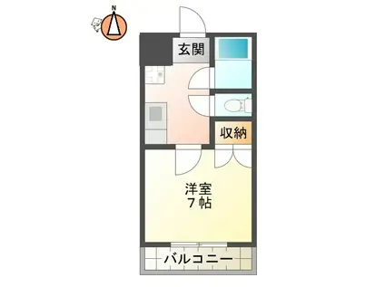 ティアラ庄町(1K/3階)の間取り写真