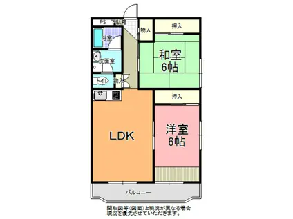 サンファスト水戸(2LDK/2階)の間取り写真