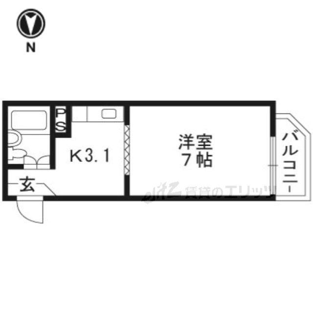 R・K・Aマンション(1DK/1階)の間取り写真