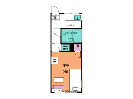 メゾンレーヴ(1K/2階)の間取り写真