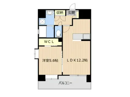 QUEENRICH新屋敷(1LDK/9階)の間取り写真