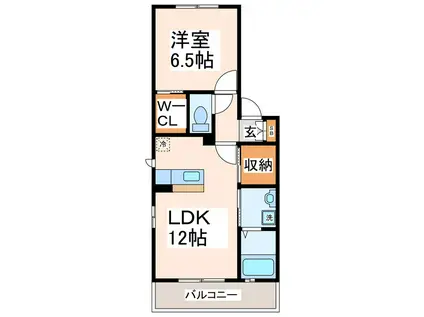 グランドゥールO・H (1LDK/1階)の間取り写真