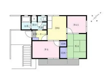 ハウスメイトA(3DK/1階)の間取り写真