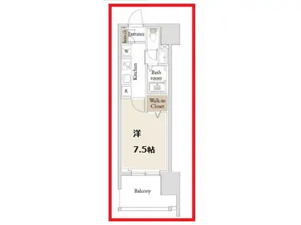 ブレス亀戸(1K/8階)の間取り写真