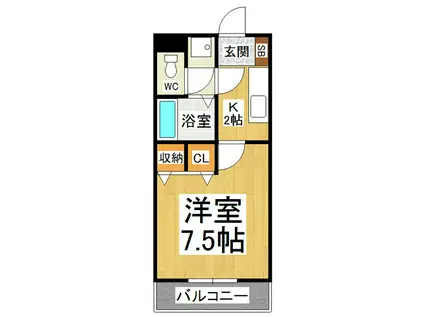 プライム草間(1K/2階)の間取り写真