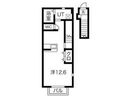 P.COURT(ワンルーム/2階)の間取り写真