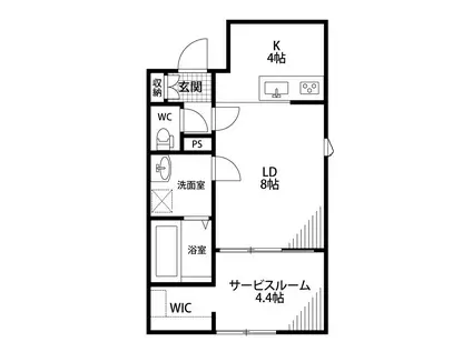 モナベルII(1LDK/2階)の間取り写真