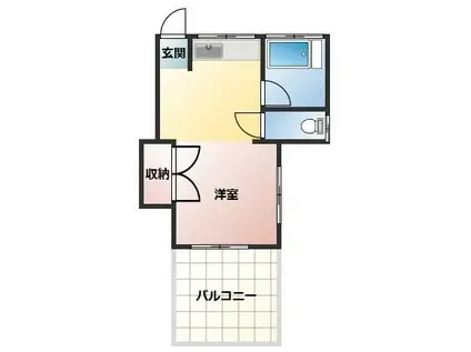 坂和荘(1K/2階)の間取り写真